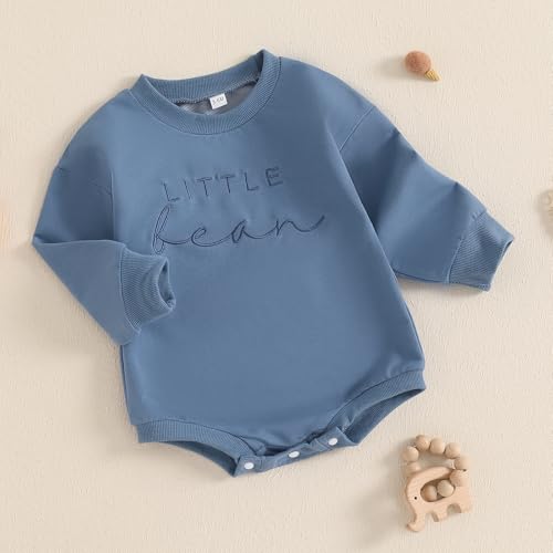 Little Bean Baby Outfit Infant Girl Boy Fall Clothes Little Peanut Embroidery Long Sleeve Romper Bodysuit Outfits4