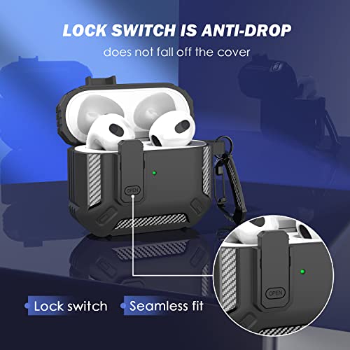 Image of RFUNGUANGO for AirPods 3rd Generation Case Carbon Fiber Series, Black