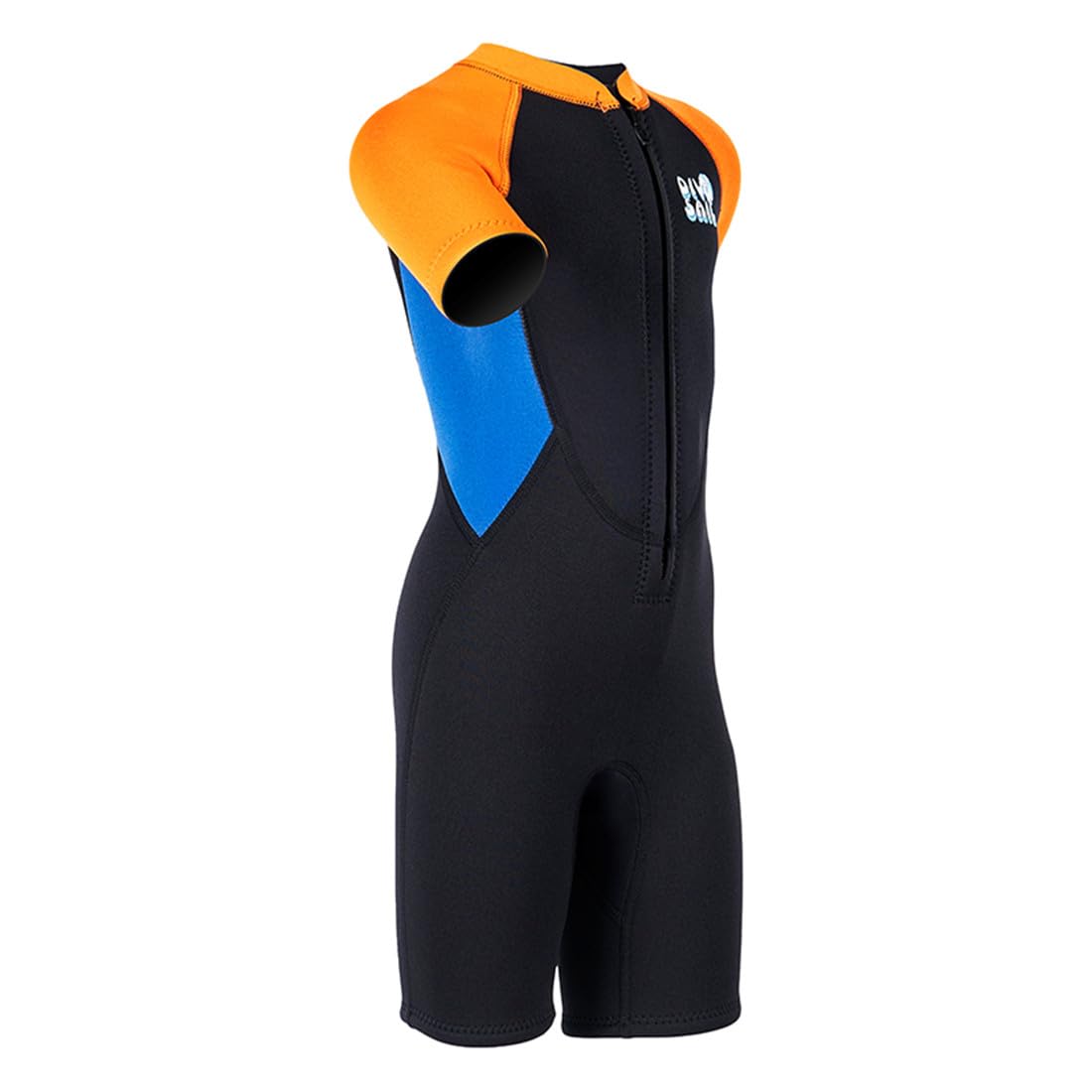 JELEUON Kids Boys Girls Wetsuit 2.5mm Neoprene Short Sleeve Shorty Wetsuit Thermal Snorkeling Surfing Diving Wetsuit Orange Black