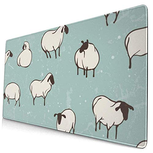 Herd of Sheep Großes Mauspad Computer Gaming-Matte 39,5 x 74,9 cm rutschfeste Gummi-Mäusepads Schreibtisch Mousepad für Büro/Zuhause, Laptop, Mauspad