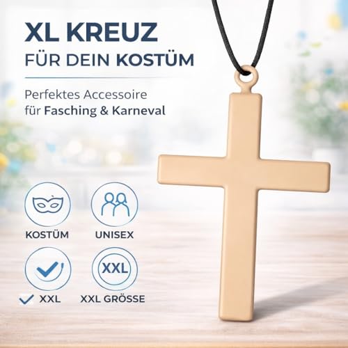 TK Gruppe Timo Klingler Kostium mnicha z krzyżem i kapturem - karnawał i Halloween - czapka mnicha dla kobiet i mężczyzn