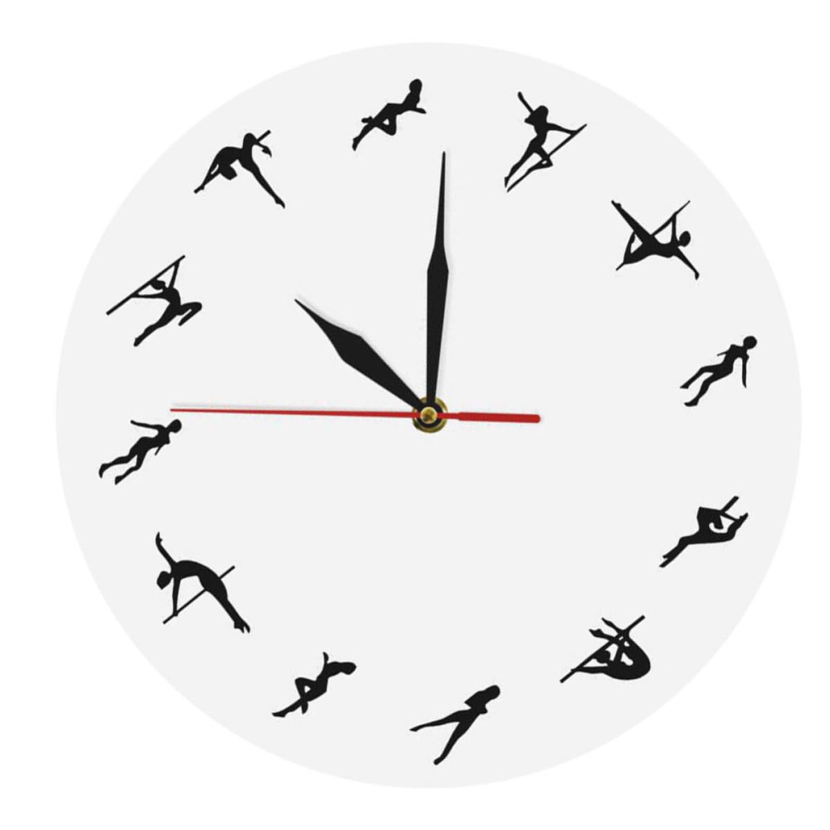 Horloge murale pole dancing en acrylique blanc pour sublimer l'ambiance de votre chambre