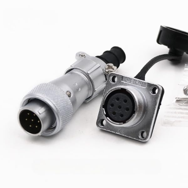 WF16 7pin Male Plug and Female Jack Connector Straight Cable Square Socket TI+Z Waterproof Connector