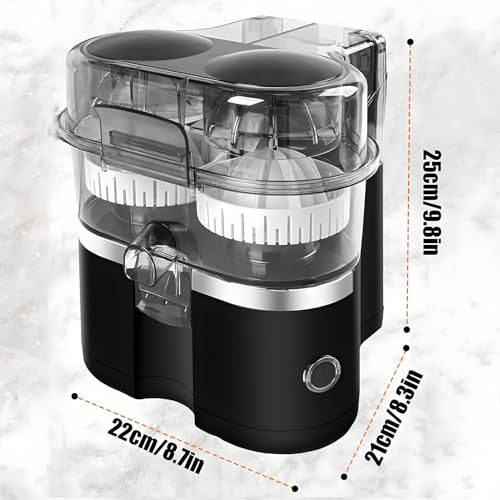 Spremiagrumi Elettrico a Doppia Testa per Arance, Limoni e pompelmi, per la Cucina di casa, Bar (Black)