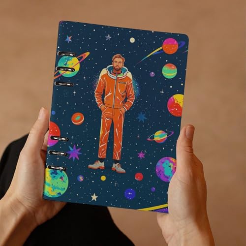 Carnet de notes cadeau idéal motif espace et feuilles rechargeables - 7
