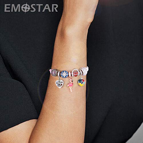 Image of Animal Theme Charms, Mom /Child of Owl Bear Dog, Rabbit Flamingo Elephant Panda Cat Parrot Crocodile Unicorn Charms in 925 Sterling Silver, Fit European Bracelet /Necklace, Gift for Mother /Friend /Lover