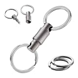 LIAOVEN Titanium Quick Release Keychain,Detachable Key Ring Connector, 360° Double-end Swivel Keychain Heavy Duty Car Key Holder with Key Rings and open box,keychains for Men Women