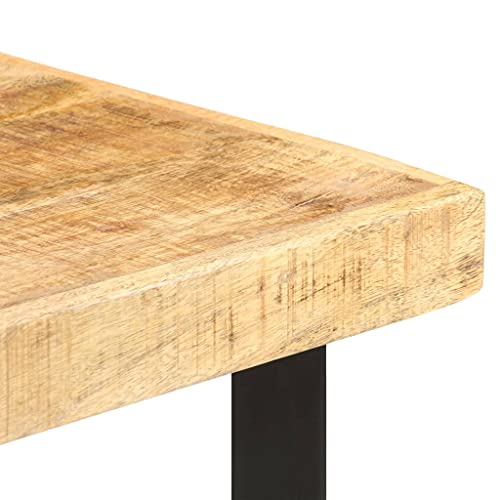 Mesa de bar de cocina alta de 107 cm con base de hierro estable 7