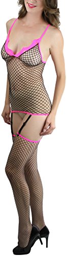 Image of ToBeInStyle Women's Bodystocking Bustier Garter Lingerie Suspender Thigh High Stockings