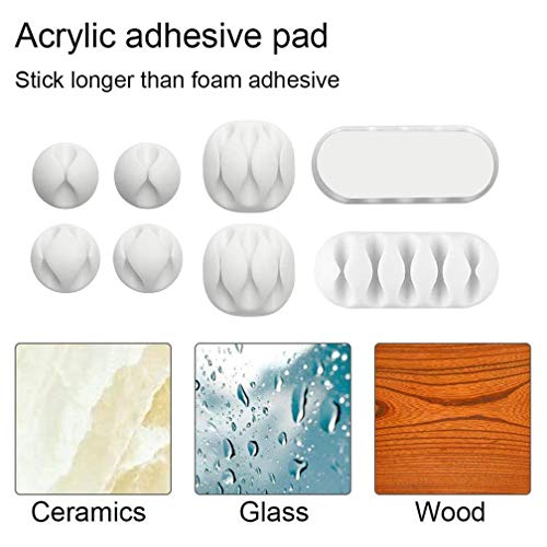 Viaky Multipurpose White Cable Clips Cord Management System, For Organizing Cable Cords Home And Office, Self Adhesive Cord Holders Desk Cable Organizer #TOP5