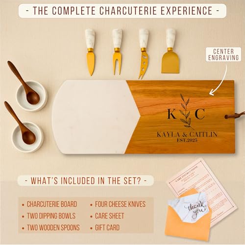 Tabla para Quesos Personalizada de Acacia y Mármol miniatura 5