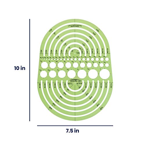 Image of Pacific Arc Circles Radius Master Template Guide, from 1 /2 Inch to 3 3 /4 Inch Radius and 36 Perfect Circles from 3 /64 to 1 Inches