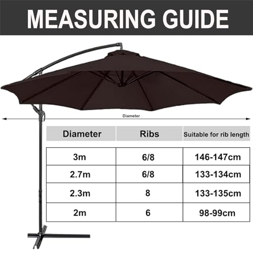 Funda para sombrilla impermeable con protección UV lona de recambio para toldo exterior de patio 5