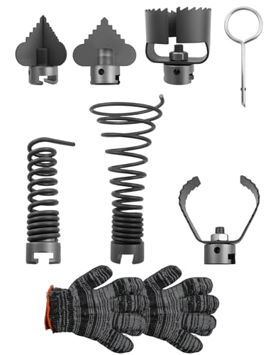 6PCS 30mm Drain Cleaning Attachment Set Fit for K-60SP/ K-60SE/ K-750/ RID-GID C-7 C-8 C-8IC C-9 C-10 C-10IC Cables, Fit for Cables with 5/8" to 7/8"