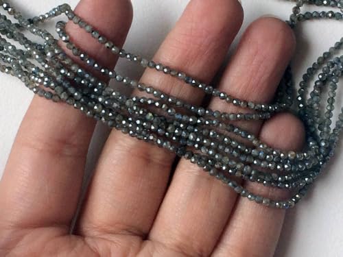 Perles rondelles à facettes bleu de labradorite 2mm, pierres précieuses bijoux