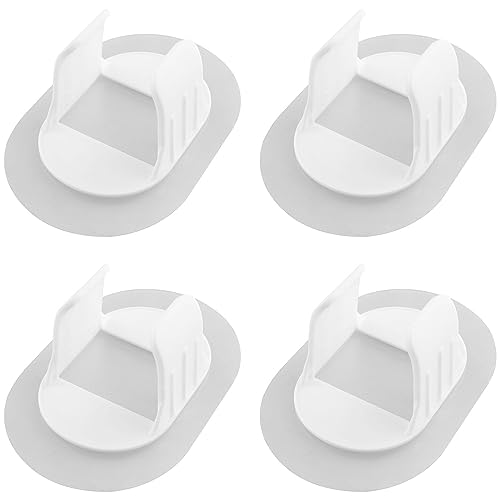 WHYHKJ 4 Pack Self-Adhesive Washing Machine Drain Hose Holder White Plastic Pipe Fixing Clamp Flexible Laundry Sink Drain Hose Clip Deal