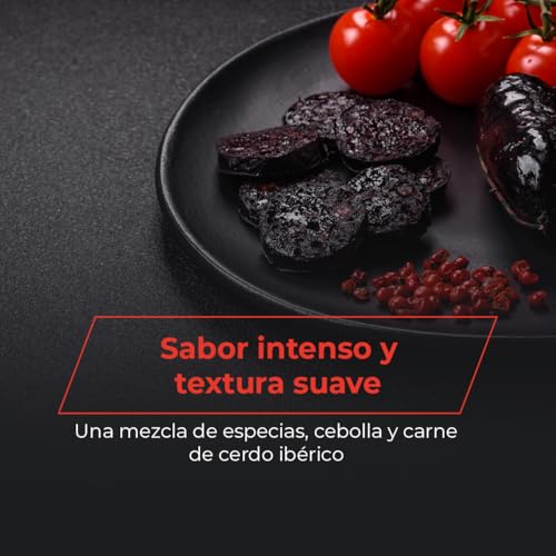 Traditionelle iberische Blutwurst - authentischer und milder Geschmack von Salamanca - Handwerkliche Zubereitung mit Gewürzen und Zwiebeln - Iberisch