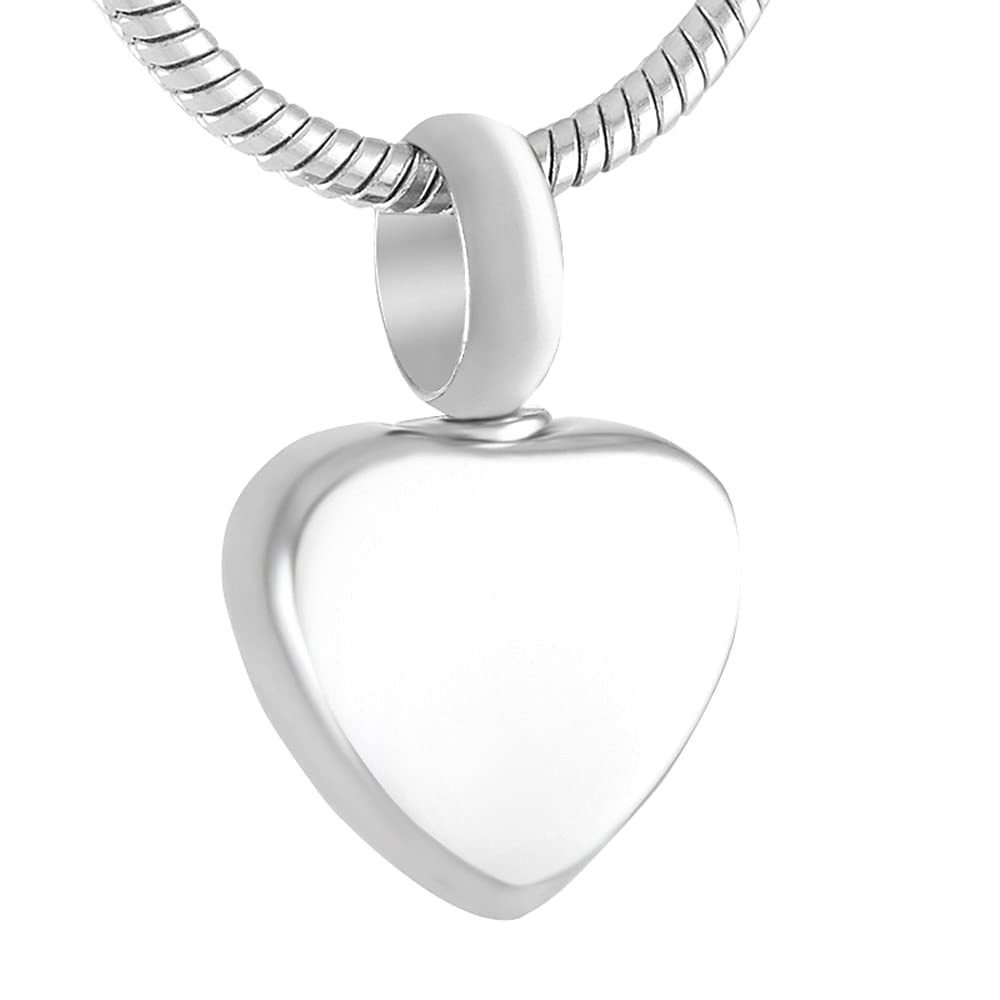 Urne pendentif coeur gravable en acier inoxydable 316L pour cendres