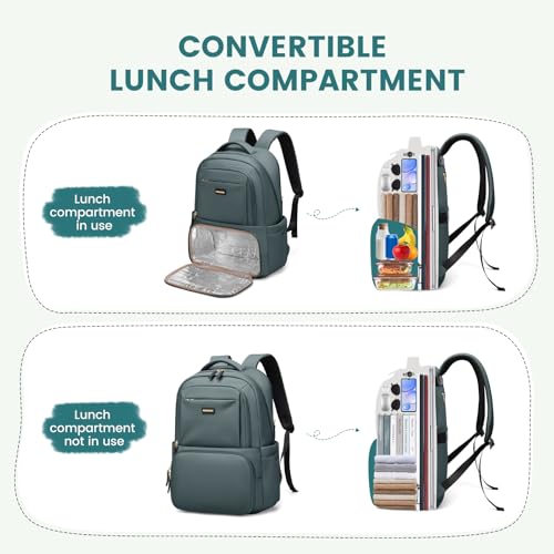 GOLF SUPAGS Lunch Backpack 16 Inch Laptop Backpack with Insulated Cooler Lunch Box Food Bag for College Work Camping Picnics (Atrovirens) by GOLF SUPAGS - Used condition - Image 3