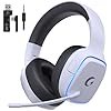 Gvyugke 2.4GHz Wireless Gaming Headsets for PS5, PS4, PC, Switch – Bluetooth 5.3 Gaming Headphones with Noise Canceling Mic, 7.1 Surround Sound, 70H Battery, Blue Lighting – White