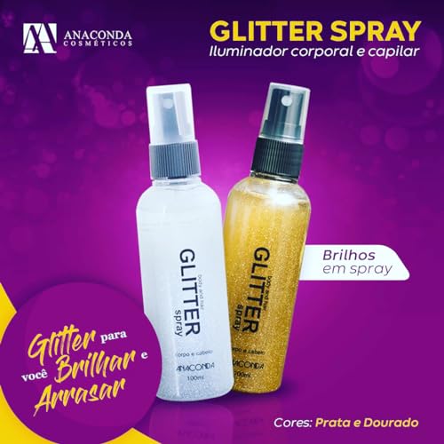 Anaconda Spray Glitter Prata 100 Ml