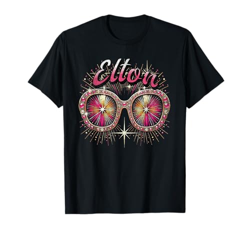 Elton First Name T with Glasses Personalized Vintage Tee T-Shirt