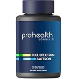 ProHealth Full Spectrum Saffron | 30 Capsules | Optimized Saffron Blend with Standardized Crocins & Safranal for Mood, Calm, Sleep & Quality of Life Support | USA Manufactured, Triple Lab-Tested