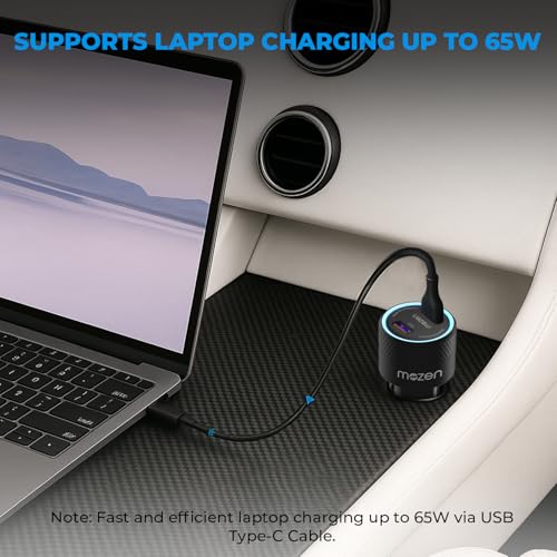 Image of MOZEN by Amkette Drive Max 101W Car Charger Type C 65W + USB-A 36W Dual Port Fast Car Charger, ABS Build with Metallic Shell with Voltsafe and Smartflux for Mobile, Tablets & Laptops