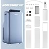 TOSOT 14,000BTU (9,600 BTU SACC) Wifi Portable Air Conditioner with Heating Mode, Cooling, Dehumidifier, Fan, Auto Swing, 24H Timer, for Large Rooms Up to 600 sq ft, AOMI Series, Steel Blue