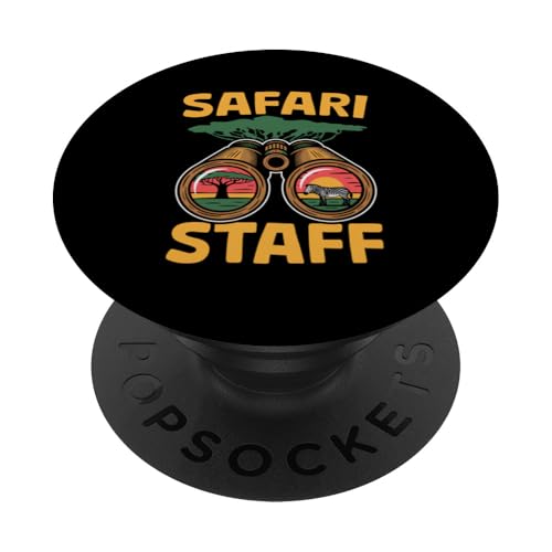 Safari Jungle Animal Lover Zookeeper Funny Safari Staff PopSockets PopGrip Adhésif