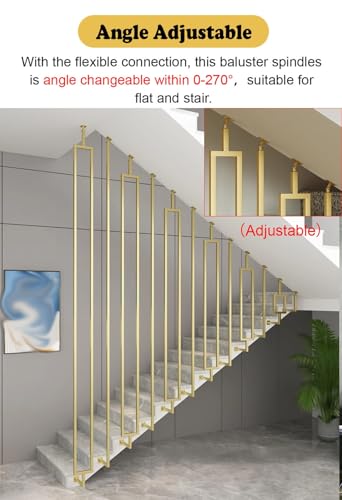 Balaustres de escalera blancos regulables de 122 cm con ajuste de 270 grados 4