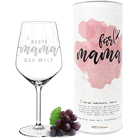 getbrave Weinglas XL | Beste Mama der Welt (530ml) in Geschenkbox | Das Geschenk zum Muttertag | Geburtstagsgeschenk | Rotweingläser Weißweingläser Cover