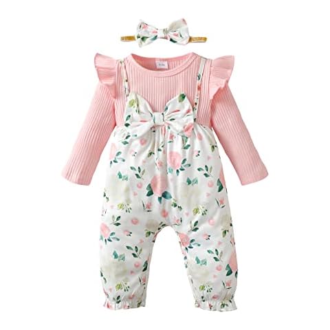 Refein Baby Girl Floral Ruffle Romper Cover