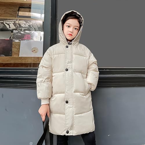 KAGAYD Winter Long Coats for Kids Boys Girls Toddler Thicken Puffer Down Jacket with Hoods Warm Cozy Outerwear2