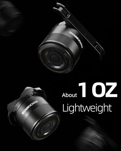 ROCKBROS Luz traseira de bicicleta, luz traseira para bicicleta, 5 modos, recarregável tipo C, leve,