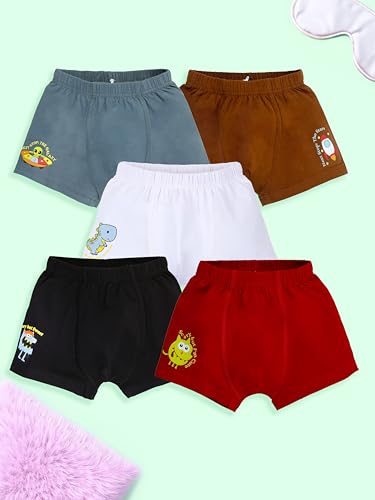 Image of KiddoPanti Boys Boxer Shorts Pack of 3 | Soft Cotton-Lycra Blend | Comfortable Fit with Bio Wash for All-Day Comfort | Kids Briefs