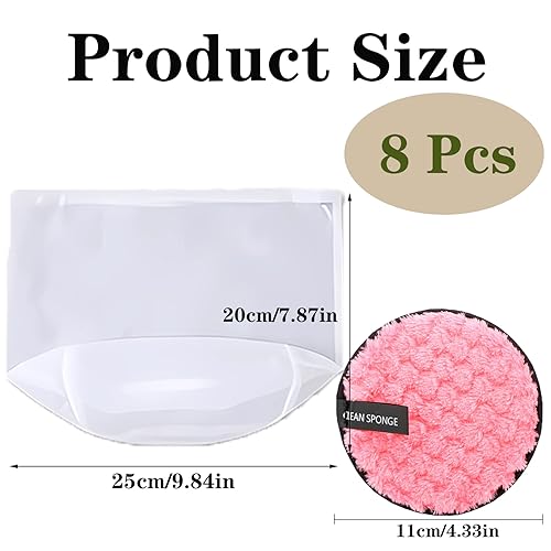 Paquete De 8 Algodones Desmaquillantes Lavables, Esponjas De Algodón Orgánico, Con Bolsa De Limpieza, Doble Cara, Reutilizable, Para Desmaquillador Facial - imagen 2