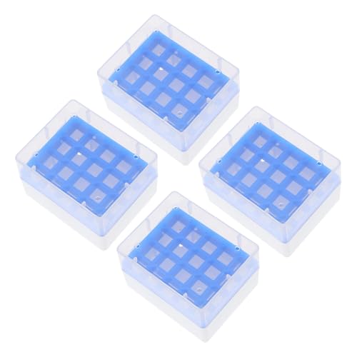 ULTECHNOVO 4 Piezas Caja de Congelador para Tubos de Microcentrífuga de 20 Pozos en Pp Resistencia a Bajas Temperaturas y Tapa Transparente para Almacenamiento en Laboratorio
