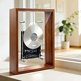 Vintage Wood Texture Frame CD Player,Log Texture,Vintage Futuristic Design,Wireless Pairing,4 Hours Battery Life,USB-C Charging Port,Desktop or Wall Mount,Gifts for All Occasions(No CD & Speaker)