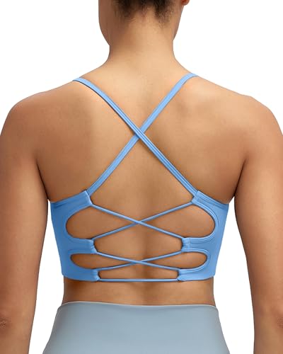Image of RUNNING GIRL Sports Bras for Women,Sexy Crisscross Back Seamless Supportive Sports Bra Medium Support with Removable Pads