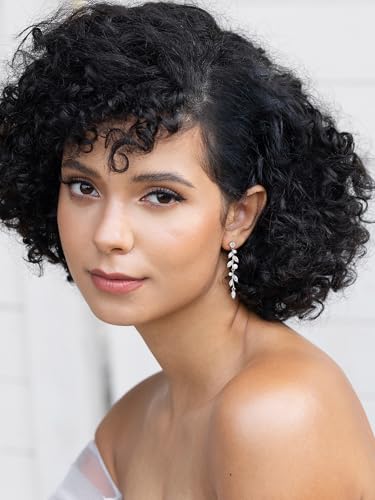 SWEETV Pearl Wedding Bridal Earrings for Brides, Bridesmaids, Pearl Drop Earrings for Women Dangling, Prom Formal Party Jewelry Gifts3