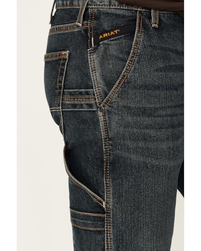 Ariat Men's Rebar M7 Mccoy Dark Wash Durastretch Slim Straight Work Jeans Blue 31W x 36L2