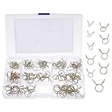Yardwe 120pcs Zinc-plated Spring Hose Clamps Line Clamp Set Small Tube Clips for Fuel, Air, and Water Hoses in Automotive and Industrial Applications