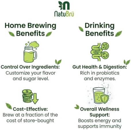 Kombucha Scoby with Starter Fluid, Ingredients Organic, Kombucha Scoby Live Culture by Natubrü - Made In Canada - 1 Pack - 3