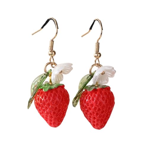 Cute Strawberry Lemon Orange Avocado Shape Flower Earrings for Women Jewelry