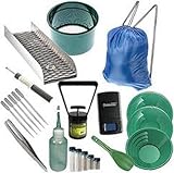 DAvignon 22pc Gold Panning 12' 10' 8' Green Gold Pans Mini Sluice