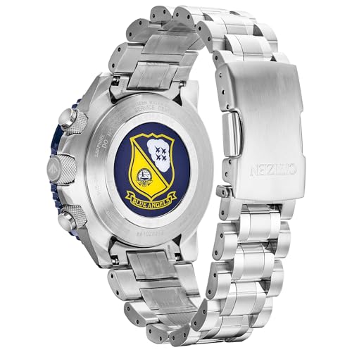 Image of Citizen Stainless Steel Men's Analog-Digital Promaster Skyhawk A-T Jy8078-52L Chrono SS Bracelet Blue Angels Eco-Drive Watch