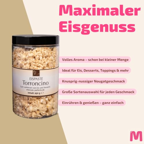Torroncino Eispaste (weißer Nougat) │MEGA GESCHMACK │ Pimpe deine Eis und deine Desserts und vieles mehr mit einem kulinarischen Geschmackshighlight auf│ Inhalt 250 g – Bild 4