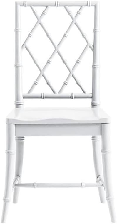 White Wood Cross Back Dining Side Chair Set