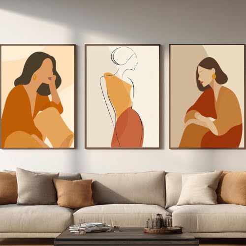 Tableau déco salon triptyque abstrait géométrique design